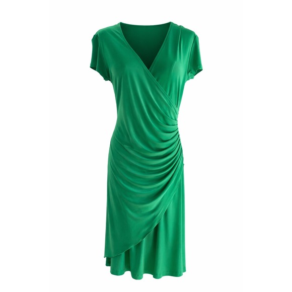 Janine London Paris New York Dresses & Skirts - Janine London Paris New York Green Draped Ruched Jersey Dress Vintage Large